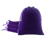 SANSAM Bolsas de regalo grandes de terciopelo con cordón, 10 bolsas de terciopelo de 6.8 x 9.2 pulgadas con cordón morado para joyas, bolsas de tarot y runas
