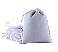 SANSAM Bolsas de regalo grandes de terciopelo con cordón, 10 bolsas de terciopelo gris de 6.0 x 8.0 pulgadas, bolsas de joyería de tela de terciopelo con cordón, bolsas de runa del tarot