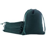 Sansam Bolsas de regalo grandes de terciopelo con cordón, 10 bolsas de terciopelo verde oscuro de 8.0 x 10.0 pulgadas, bolsas de joyería de tela de terciopelo con cordón, bolsas de runa del tarot