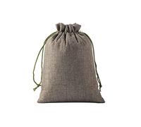 SANSAM Bolsas grandes de arpillera de lino de 8 x 12 pulgadas con cordón, 10 sacos de arpillera verde militar, bolsas de yute para regalos, joyas, recuerdos