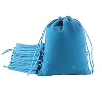 SANSAM Pequeñas bolsas de regalo de terciopelo con cordón, 20 bolsas de terciopelo con cordón de 4.0 x 4.8 pulgadas, color verde azulado