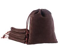 Sansam Pequeñas bolsas de regalo de terciopelo con cordón, 20 bolsas de terciopelo marrón con cordón de 4.0 x 4.8 pulgadas para joyas