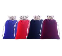 SANSAM Pequeñas bolsas de regalo de terciopelo con cordón con ribete dorado, 20 bolsas de joyería de tela de terciopelo con cordón mixto de 4 x 4.8 pulgadas