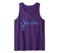 Sánscrito Zen Yoga Meditación Respiración Símbolo Camiseta sin Mangas, Hombre, Morado, XL
