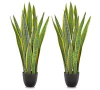 Sansevieria - Juego de 2 plantas artificiales grandes de serpiente artificiales, 73 cm, para decoración de interiores al aire libre, plantas artificiales para el hogar, jardín, decoración de oficina