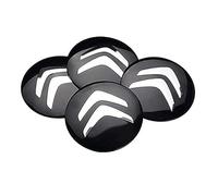 SANSHAOS Coche Rueda Centro Tapas Tapacubos Buje Badge Pegatina para Citroen C3 Aircross C5 Aircross 56mm, Auto Llantas Centro Decorativa Cubierta Accesorios, 4 Piezas,Black White