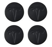 SANSHAOS Coche Rueda Centro Tapas Tapacubos Buje Badge Pegatina para Tesla Model 3 Model Y 56mm, Auto Llantas Centro Decorativa Cubierta Accesorios, 4 Piezas,Black
