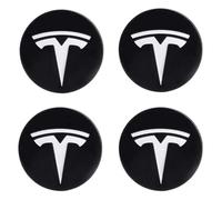 SANSHAOS Coche Rueda Centro Tapas Tapacubos Buje Badge Pegatina para Tesla Model 3 Model Y 56mm, Auto Llantas Centro Decorativa Cubierta Accesorios, 4 Piezas,White