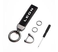 SANSHAOS Llavero de Coche Reemplazo Accesorios para Seat Leon, Keychain Ligero Resistente para Hombres y Mujeres,Black