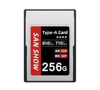 SANSHOWSD- Tarjeta de memoria CFexpress tipo A, hasta 810 MB/s de lectura y 710 MB/s de escritura para grabación de fotos y videos RAW en 4K y 8K, compatible con cámaras Sony Alpha y FX, compatible co