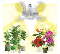 SANSI Lampara de cultivo LED de 30W para plantas de interior con 4 paneles de iluminación ajustables y espectro completo similar al sol de 4000K