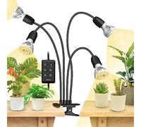 SANSI Lámpara de Cultivo Plantas 600W de Espectro Completo 4000K, Luces de Crecimiento Ajustable en Altura con Temporizador Automático 4/8/12H para Plantas de interior - Negro