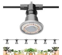 SANSI Lámpara de Planta con 6 Bombillas de Crecimiento LED E27 12W, Luz de Cultivo Espectro Completo IP54 Impermeable para Germinación y Floración Plantas Interiors Exteriores - 6,7 Metros