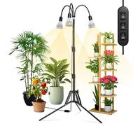 SANSI Lámpara de Plantas 700W, Lámpara LED Cultivo de Espectro Completo con 3 Bombillas de Crecimiento E27 Reemplazables, Soporte Extensible 40-110cm, Brazos Ajustables de 360°
