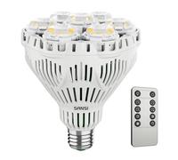 SANSI Lampara de Plantas Regulable, Bombilla de Crecimiento LED 40W E27, Luz Plantas Espectro Completo 4000K con Control Remoto, Minutero 4/8/12H, Brillo de 4 Niveles paras Cultivo Interior