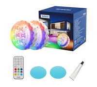 SANSI Luz De Piscina Con Control Remoto, Luz RGB De Alto Brillo Para Jacuzzi, Luz LED Sumergible Impermeable IP68, BateríA De Larga DuracióN, Soporte MagnéTico O Con Ventosa Para Piscina,2 Pack
