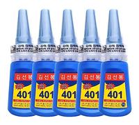 SanSixi 5PCS 401 Pegamento Instant Fast Adhesive 20g Botella Stronger Super Glue Pegamento Adhesivo Líquido Incoloro Multiusos Super Fuerte