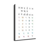 Sanskrit Alphabet & Om Symbol Poster - Spiritual Wall Art for Yoga Studio and Home Study(Unframed,12x18inch(30x45cm))