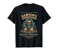 Sansón Barbería Divertido Cristiano Camiseta