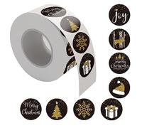 SansRealmL Pegatinas navidad, 500 etiquetas adhesivas navidad, 8 modelos diferentes, adhesivos que se pueden usar para atar el embalaje del regalo durante Navidad