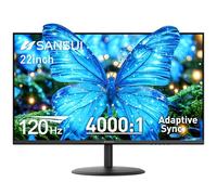 SANSUI Monitor de 22 pulgadas de 120 Hz, monitor de computadora FHD 4000:1 relación de contraste con sincronización adaptativa, HDR 100% sRGB, HDMI 2.1 x 2, montaje VESA, cuidado ocular para el hogar
