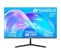 SANSUI Monitor de 22 pulgadas IPS 75Hz FHD 1080P HDMI VGA Puertos Monitor de computadora Soporte VESA ajustable con ángulo de visión amplio de 178° - Actualización visual definitiva para el hogar y la