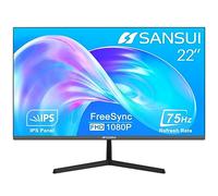 Sansui Monitor de 22 Pulgadas IPS 75Hz FHD 1080P HDMI VGA Puertos Monitor de computadora Ultra Delgado inclinación Ajustable VESA Montaje Compatible con Eye Comfort ángulo de visión Amplio de 178°