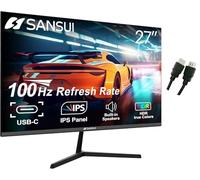SANSUI Monitor de 27 Pulgadas USB Tipo C FHD 1080P HDR10 Altavoces Integrados HDMI DP Game RTS