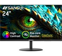 SANSUI Monitor de computadora IPS de 24 Pulgadas, Pantalla 1080P, HDMI, Puertos VGA con ángulo de visión de 178°, sin Marco, inclinación, VESA Compatible con Oficina y hogar (ES-24X5AL)