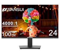 SANSUI Monitor de computadora USB tipo C de 24 pulgadas, 100 Hz, monitor de computadora FHD 1080P, HDMI, FreeSync, HDR, conector de auriculares, inclinación ergonómica para hogar y oficina