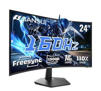 SANSUI Monitor de juego curvo de 61 cm 160 Hz FHD 1080p, monitor MPRT 1ms 1500R Fast VA, Freesync, HDR, relación de contraste 3000:1, HDMI2.0, DP1.4, compatible con VESA (cable HDMI ES-G24C1L