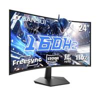 SANSUI Monitor de juego curvo de 61 cm 160 Hz FHD 1080p, monitor MPRT 1ms 1500R Fast VA, Freesync, HDR, relación de contraste 3000:1, HDMI2.0, DP1.4, compatible con VESA (cable HDMI ES-G24C1L