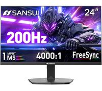 SANSUI - Monitor para juegos de 24 pulgadas, 160Hz FHD 1080P, FreeSync 1ms 4000:1 contraste, puertos HDMI DP VESA soporte para monitor de cuidado ocular para oficina de juegos (cable HDMI incluido