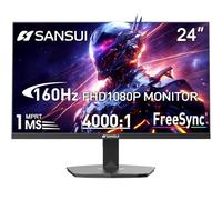 SANSUI - Monitor para juegos de 24 pulgadas, 160Hz FHD 1080P, FreeSync 1ms 4000:1 contraste, puertos HDMI DP VESA soporte para monitor de cuidado ocular para oficina de juegos (cable HDMI incluido