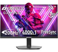 SANSUI Monitor para juegos de 24 pulgadas, 180 Hz, 1 ms, FreeSync HDR, 110% sRGB FHD 1080P, monitor de computadora, puertos HDMI DP, cuidado de los ojos, gestión de cables VESA sin marco (cable HDMI