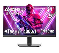 SANSUI Monitor para juegos de 24 pulgadas, 180 Hz, 1 ms, FreeSync HDR, 110% sRGB FHD 1080P, monitor de computadora, puertos HDMI DP, cuidado de los ojos, gestión de cables VESA sin marco (cable HDMI