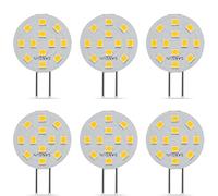 SANSUN 6 bombillas LED G4 2W equivalentes a halógenos de 20W, casquillo G4/GU4/GZ4 de dos pines, AC/DC 12V 3000K, gran angular de 120°, no compatible con regulador de intensidad (blanco