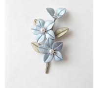 SANSWUNIU 1 Uds Broche de Flor, Broche Floral Elegante para Chaqueta Suéter Chal Mujer, Arte Tradicional Chino de Envoltura Floral(Color:Azul Claro)