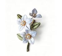 SANSWUNIU 1 Uds Broche de Flor, Broche Floral Elegante para Chaqueta Suéter Chal Mujer, Arte Tradicional Chino de Envoltura Floral(Color:Blanco)