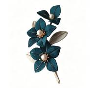 SANSWUNIU 1 Uds Broche de Flor, Broche Floral Elegante para Chaqueta Suéter Chal Mujer, Arte Tradicional Chino de Envoltura Floral(Color:Verde)