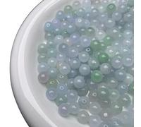 SANSWUNIU 60 piezass Cuentas Redondas de Piedra Jade，Cuentas de Jade Chino con Agujero，Abalorio de Cristal Redondas Sueltas，para Hacer Joyas, Pendientes, Pulseras, Colla(Size:4mm/0.1inch)
