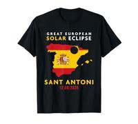 Sant Antoni, España Gran Eclipse Solar Total Europeo 2026 Camiseta