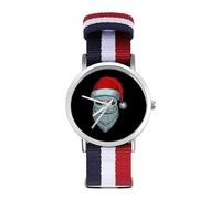 Santa Alien - Reloj deportivo para hombre y mujer, correa de nailon, reloj analógico de cuarzo