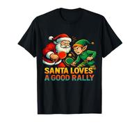 Santa ama un Buen Rally Holiday Pickleball Elf Camiseta