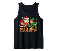 Santa ama un Buen Rally Holiday Pickleball Elf Camiseta sin Mangas