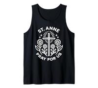 Santa Ana ruega por Nosotros Novena católica Cristiana Floral Camiseta sin Mangas