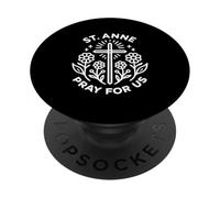 Santa Ana ruega por Nosotros Novena católica Cristiana Floral PopSockets PopGrip Adhesivo