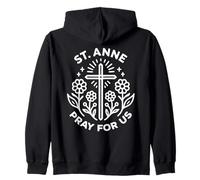 Santa Ana ruega por Nosotros Novena católica Cristiana Floral Sudadera con Capucha