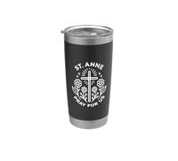 Santa Ana ruega por nosotros Novena católica cristiana floral Vaso térmico de acero inoxidable de doble pared