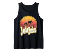 Santa Bárbara California Playa Retro Atardecer Camiseta sin Mangas